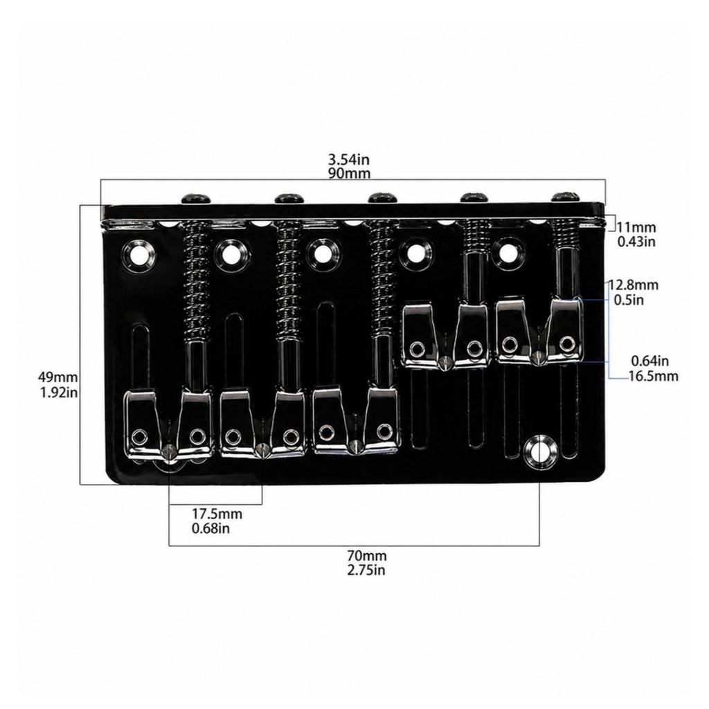 Metal Guitar Bridge Compact Saddle Compatible for Luthiers