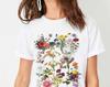 Botanical Shirt Vintage Inspired Botanical Tee Wildflowers Womens T-Shirt Graphic Tees Flower Chart Plant Lover Gardening Gift For Her