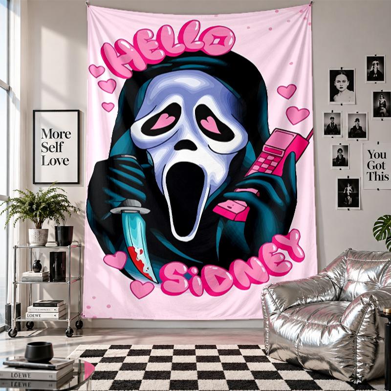 Wall TapestryScream Ghostface Art Hanging Cloth Decorative Background Cover for Room Decoration