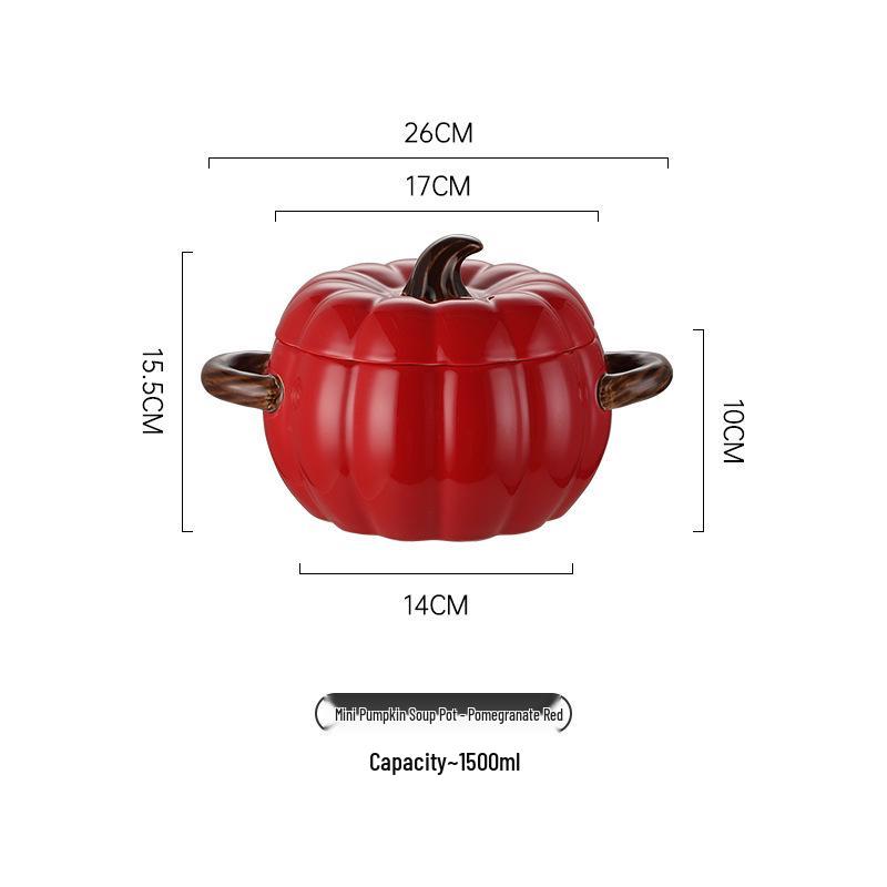 

Керамическая тыквенная суповая миска с двумя ручками и крышкой - Креативная большая кастрюля для лапши и супа, Идеально подходит для лапши с улитками.