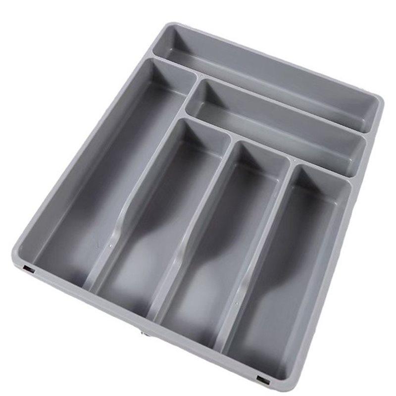 A25F-Utensil Organizer Expandable Cooking Silverware Tray Adjustable Cutlery Flatware Holder Plastic Spatula Tools Storage Divid