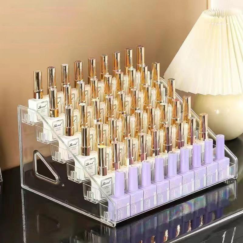 

Коробка для хранения нейл-арта, многослойная прозрачная полка для демонстрации лака для ногтей, бытовая повседневная косметика, полка для клея для лака для ногтей