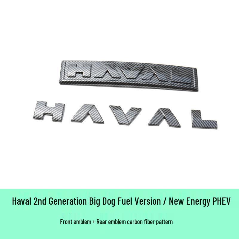 Haval 2. Gen Big Dog PHEV H6 Kohlefaser-Emblemabdeckungen (Vorne hinten)