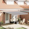VidaXL Manual Retractable Awning with LED Light Grey 400x300 Cm 3330644