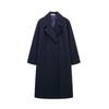 Women Fashion Solid Double Breasted Long Trench Coats Vintage Lapel Neck Full Sleeves Female Chic Lady Outfits