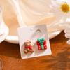 Factory Custom Autumn And Winter Christmas Series Stud Earrings Childlike Sweet Cartoon Characters Paint Stud Earrings Female