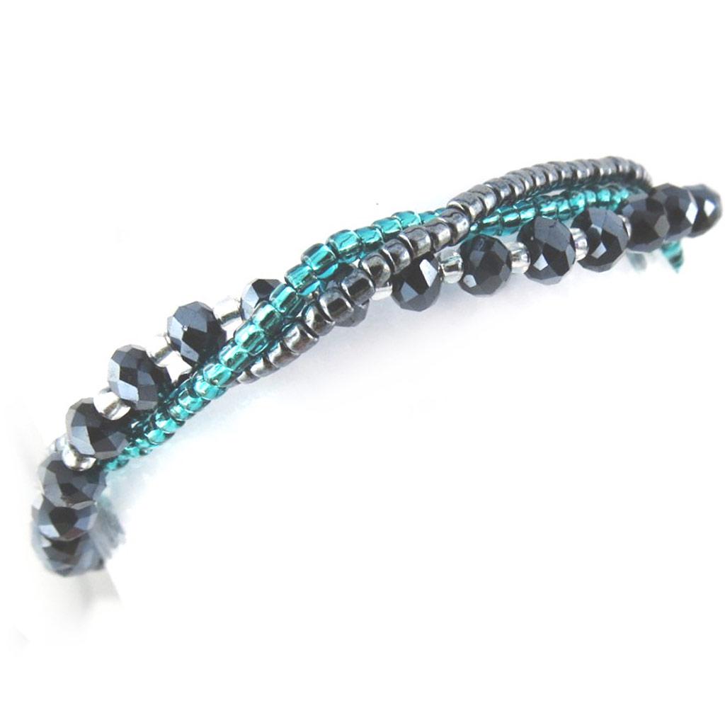 Les Trésors De Lily [N1093] - Ethnic Bracelet 'Kilimanjaro' Gray Green