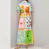 New Women's Spring Fashion Cardigan Dress Printed Lapel Strap Design Temperament