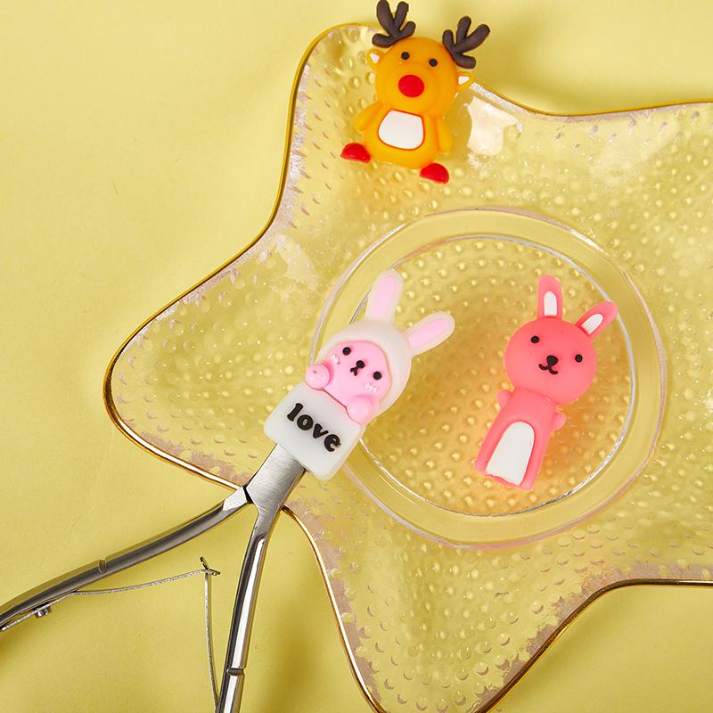 Silicone Nail Scissors Sleeve Nipper Protective Cover Cartoon Animals Caps Shell