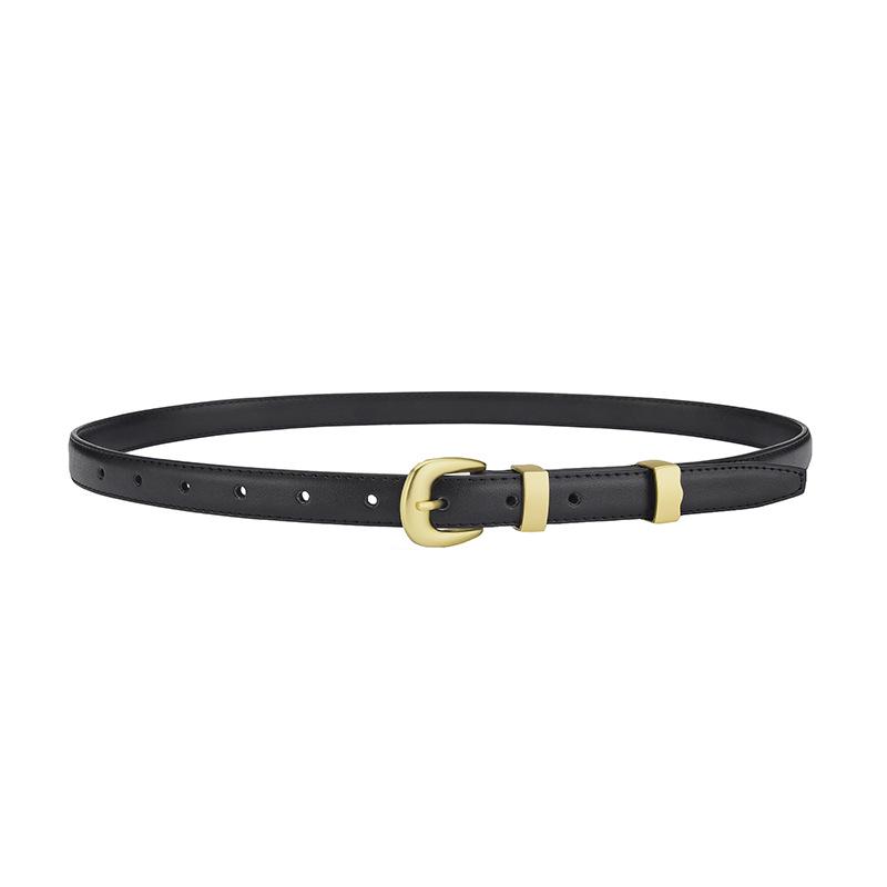 Women's Versatile Leather Belt with Pin Buckle for Jeans - Light Luxury Style