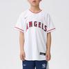 Nike X MLB Kids Baseball Jersey Collaboration Soft Comfortable Breathable Casual Sports Short Sleeve Los Angeles Angels Kids Tops White HJ7859-100