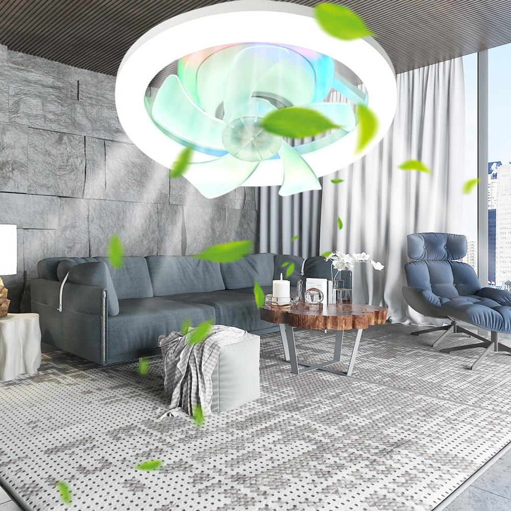 Ceiling Fan LED Lamp with E27 Base 3 Speed LED Bulb Ceiling Fan Silent Chandelier Ceiling Fan Remote Control for Bedroom Kitchen