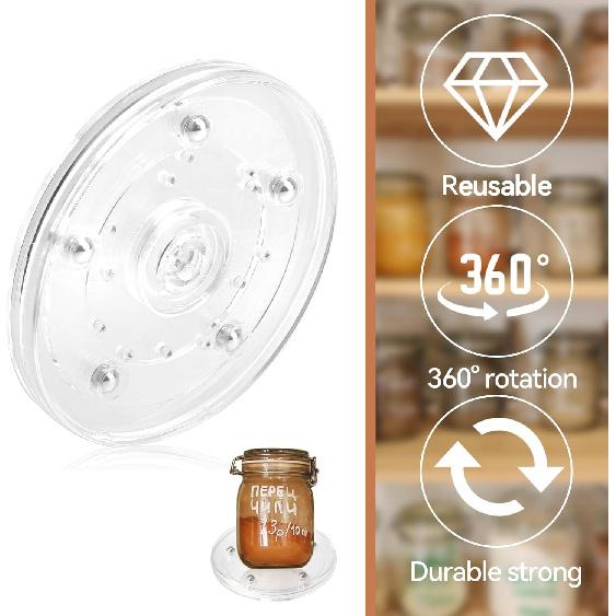 4 Inch Turntable Acrylic Mini Turntable Organizer, Cookie Turntable Clear Ball Bearing Rotating Tray Small Turntable for Table Rack Computer Monitor