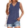 Women's V Neck Sleeveless Loose Fit Casual Solid Color Tank Top For Summer Daily Wear
