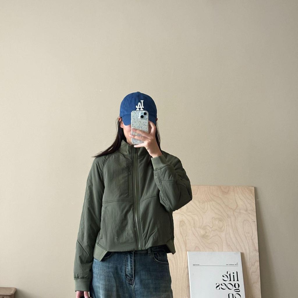 Lulu Women's Cotton-Padded Zip Cardigan with Stand-Up Collar