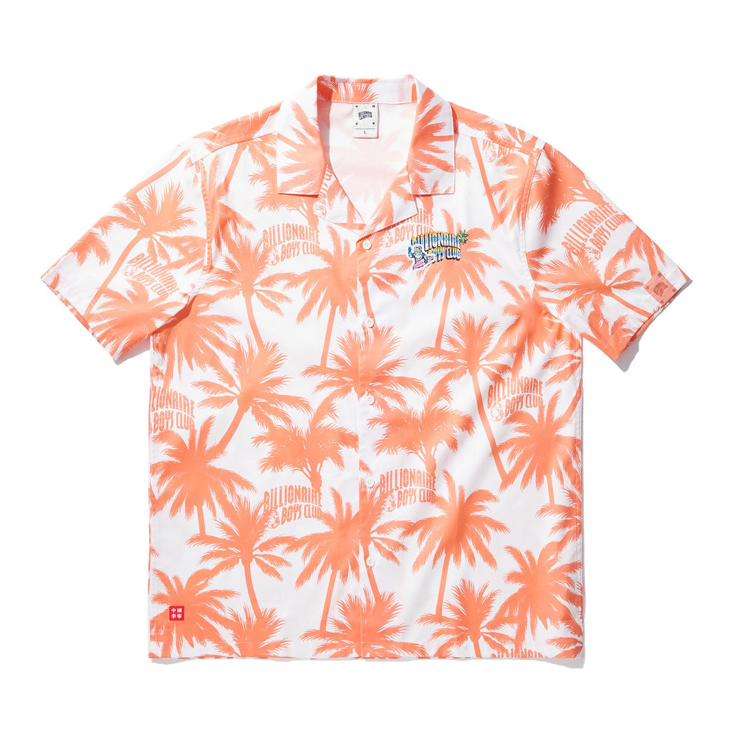 

Li Ning X Billionaire Boys Club Коллаборация Серия Скейтбордов Рубашка с коротким рукавом на пуговицах с пейзажным принтом Мужские рубашки Персиково-розовый Оранжевый ASHU549-2 S