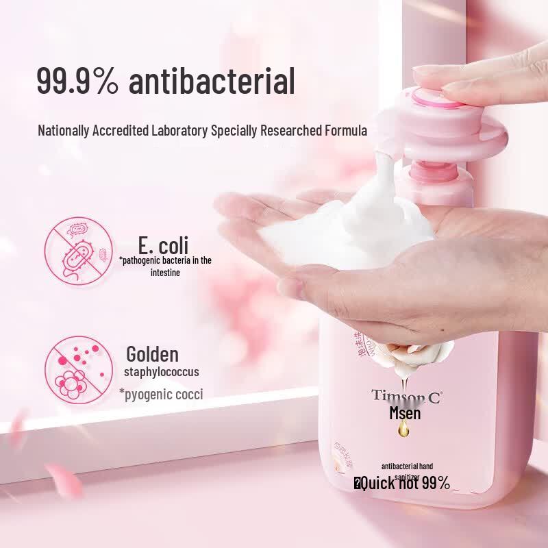 Timson Foaming Antibacterial Hand Wash, Peony Rose Scent, 2x550ml