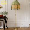 Chinese Classical Retro Copper Tassel Floor Lamp LED E27 Gold Lustre Zen Art Decorative Standing Lights Study Living/Tea Room