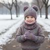 Thickened Baby Hat Scarf Gloves Set Warm Ears Kids Hat Set Fashion Toddler Knitted Hats  Girls