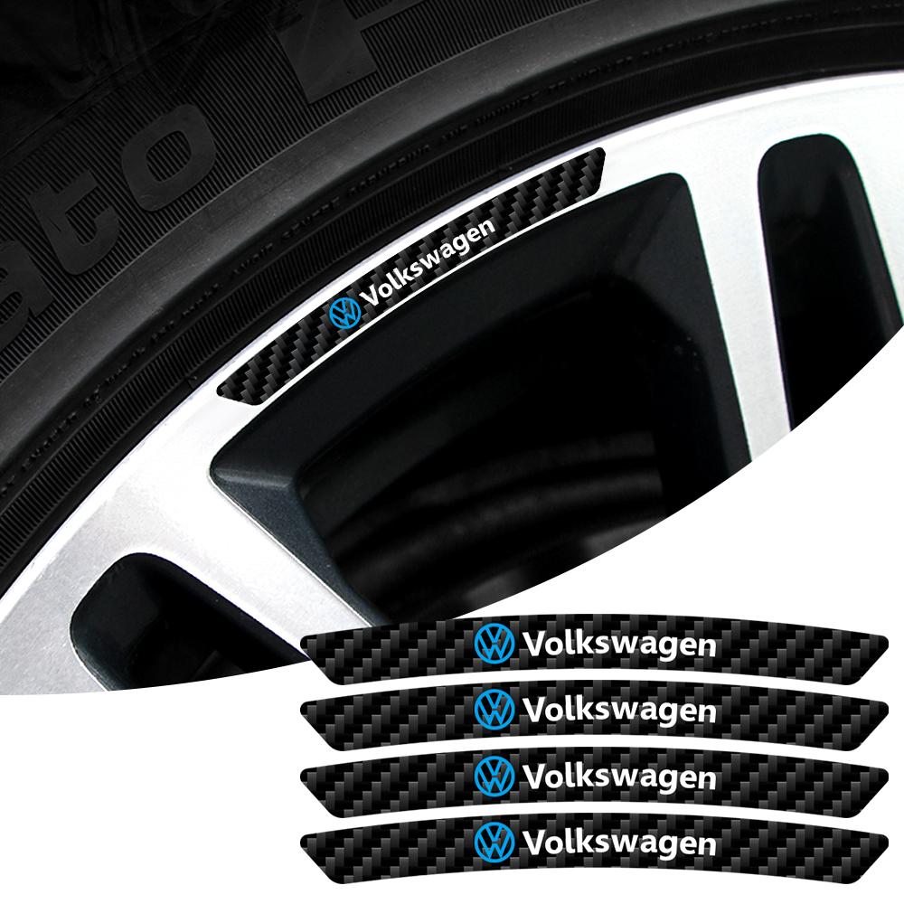 RUNTB1 Car Emblem Tyre Rim Trim Stickers Decal Strip Exterior Accessories For VW GTI Golf8 Polo Passat Mk6 MK7 Tiguan R32 RLine Magotan