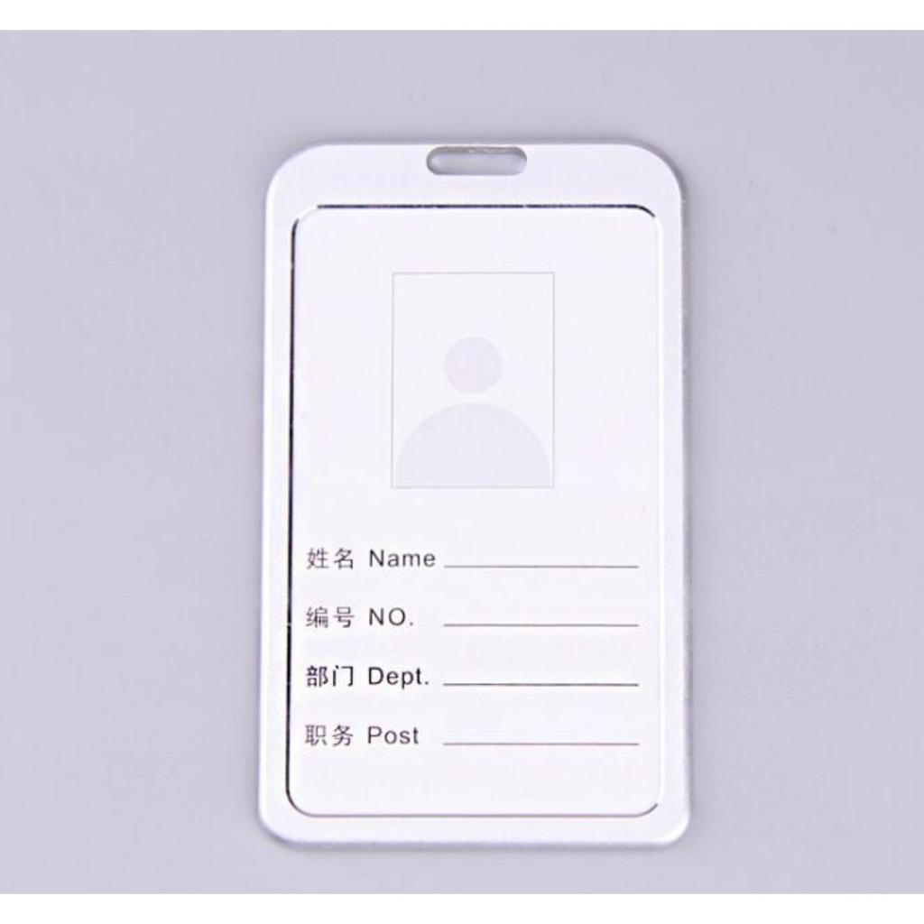 1 x Kartenhalter aus Aluminiumlegierung, Visitenkartenhalter, Ausweishalter, vertikales Metallgehäuse