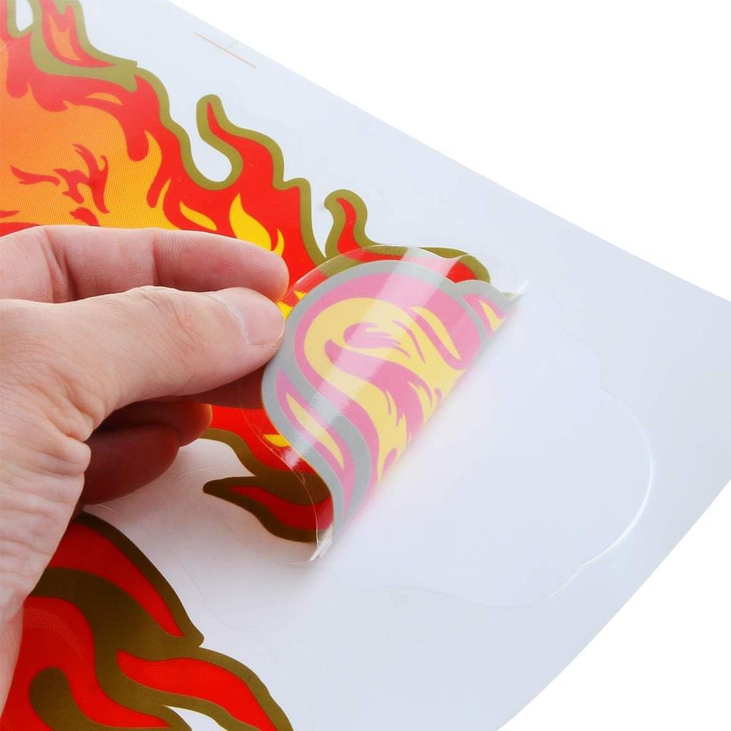 Flames Decal Reflective Sticker for Motorcycle Cars Trucks Laptops Etc Size 13.5 X 3.1inch