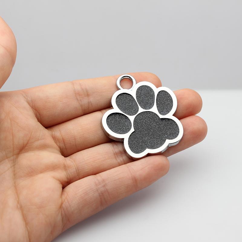 30pcs/lot 40mm Big Paw Print Pendant Charms For Jewelry Making Glitter Hang Charm DIY Keychain Pet Collar Accessories