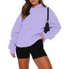 Damen-Sweatshirt mit Rundhalsausschnitt, übergroß, langärmelig, lässig, locker sitzender Kordelzug