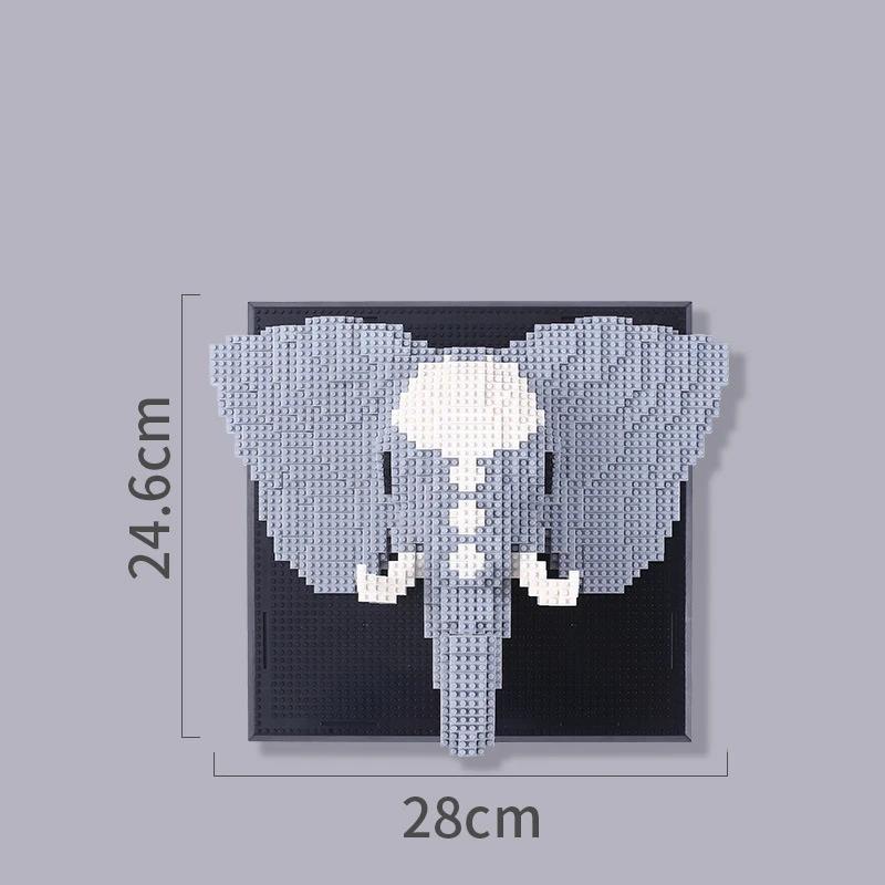 Non-Toxic 3D Animal Building Blocks Elephant Tiger Chinese Dragon Diy Murals Decoration Ornaments Bricks Tiger Puzzle Toys Base Kids Adult