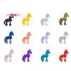 S-1Pc 3D Printed Toy Rainbow Horse Simulated Statue Cute Zodiac Horse Joint Tail Movable Figurine Office Decor New Year Gift