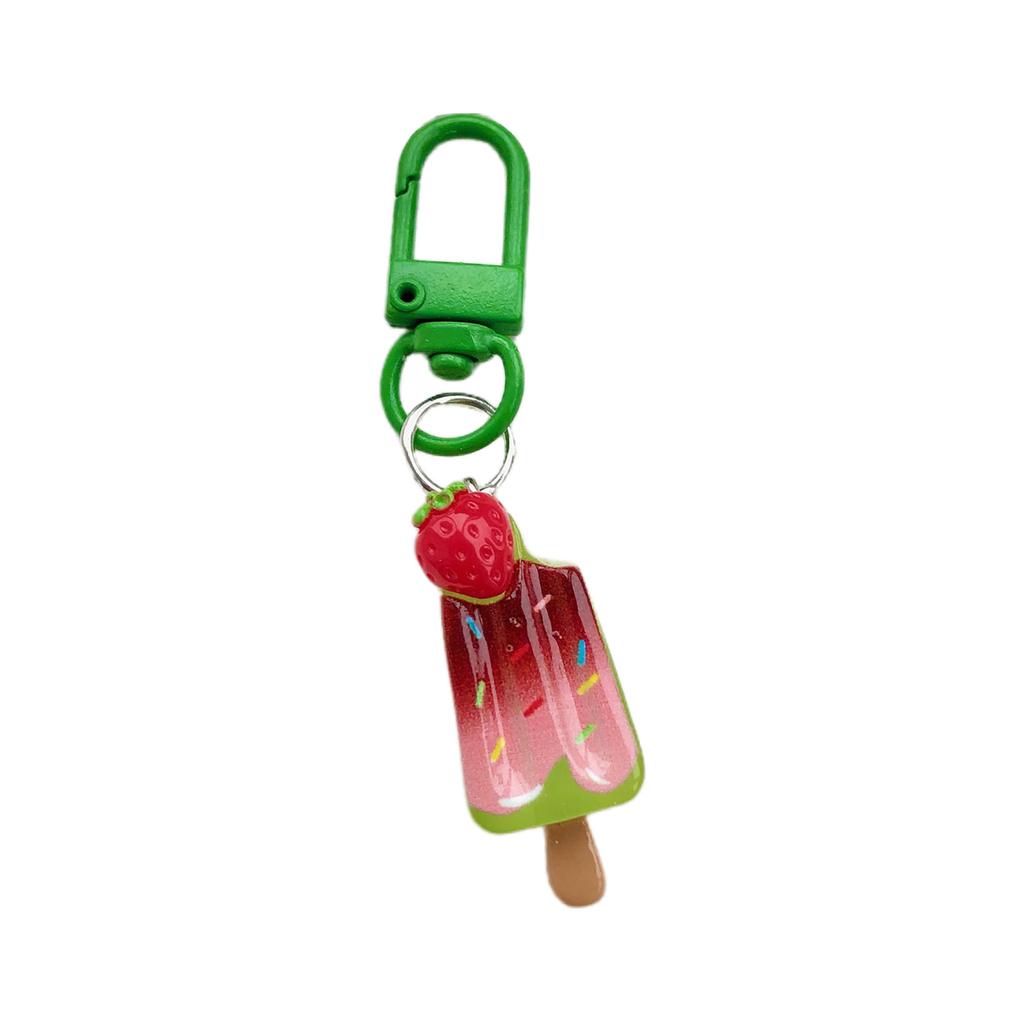 Cute Cartoon Ice Cream Keychain Durable Resin Key Ring For Bag Charm Accessory Perfect Gift For Friends Kids Birthday Party