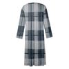 Women's Casual Round Neck Plaid Print Midi Dress Long Sleeve Pocket Dress