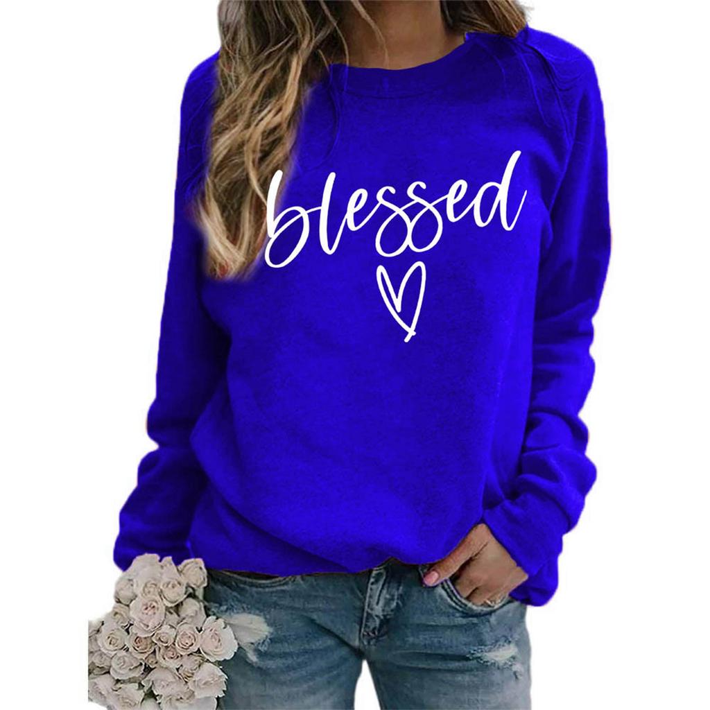 Women's Fashionable Casual Long Sleeve Printed Pullover Sweatshirt