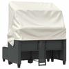 2 Seater Garden Sofa with Canopy and Footstools Black Poly Rattan
