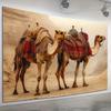 2D Desert Kamel Wandteppich, Realistisches Arabisches Dromedar Wandbehang für Wohnzimmer Schlafzimmer Boho Dekor