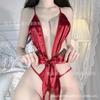 Domila Sexy Underwear Lace Temptation Transparent Hollow Sexy Onesie Women's Hot Open Uniform Suit