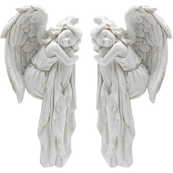 Zcargel Angel Sculpture Door Frame Ornament Sleeping Angel Resin Statue Wall Frame Home Decor Type 1