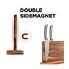 BILL. F Natural Acacia Magnetic Knife Block Kitchen Knife Holder Rack. A Knife Storage Organizer with Strong Magnets, Suitable for Displaying and Stor