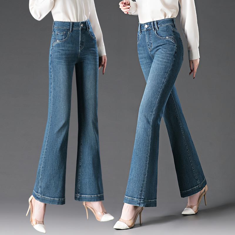 Women's 2025 Micro Flare Slimming Jeans - Fashionable Stretch for Middle-Aged Moms