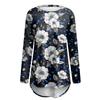 Dames Mode Casual Lange Mouw Print Ronde Hals Pullover Top Blouse