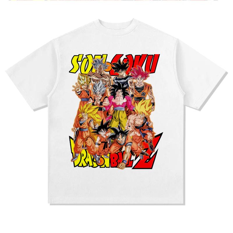 

Goku All Forms Evolution Epic Compilation Dragon Ball Z TShirt Graphic Tee Crew Neck Cotton Casual Streetwear Fashion Tops S