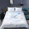 White Dragon Horse Duvet Cover 3D Unicorn Bedding Set For Teens Boys Microfiber Western Cowboy Comforter Cover With Pillowcases