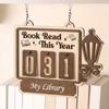 Book Corner Wall Decoration Wooden Bookshelf Hanging Book Tracking Board Wood Sign For Readers Study Room Display Gift