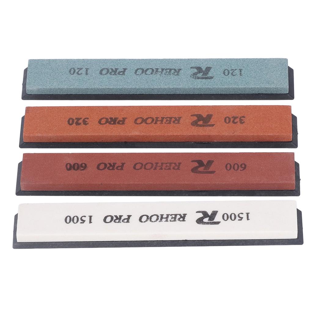 4PCS Knife Sharpening Stone Fixed Angle Whetstone Knife Sharpener Set 120 320 600 1500 Grit Water Stone