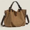 Retro Canvas Tote Bag: Versatile Large-Capacity Crossbody for Students and Commuters