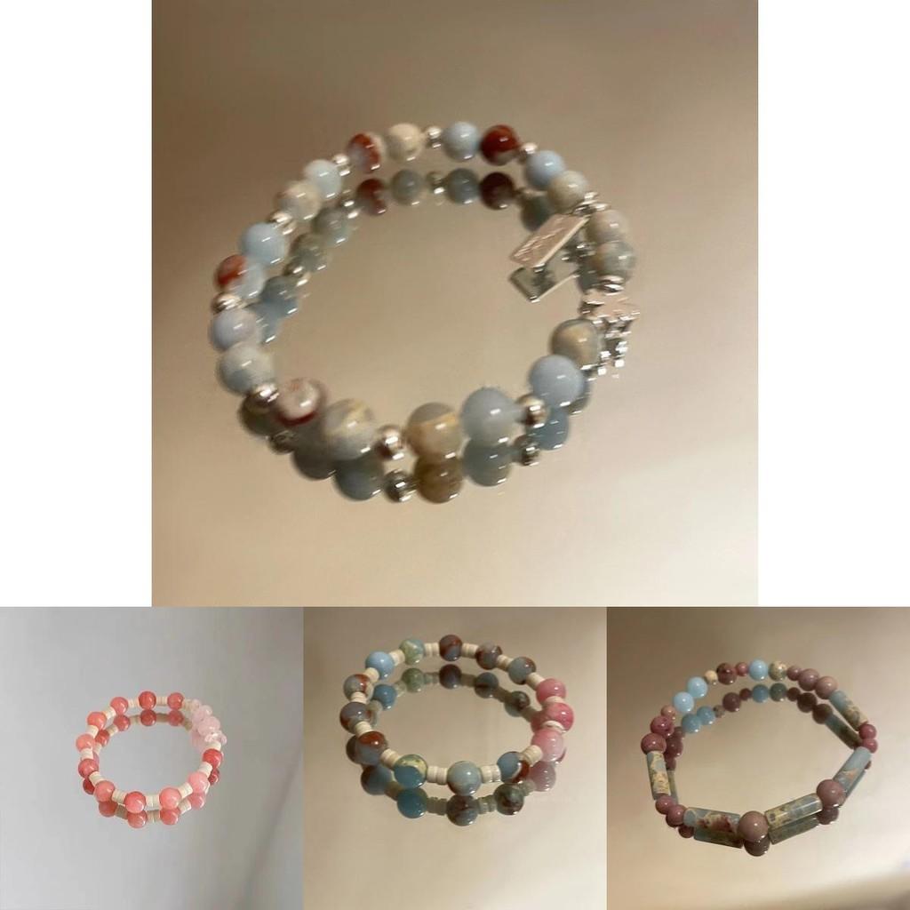 Ethnic Vintage Style Ceramic Bracelet With Cross And Sphere Design For Couples