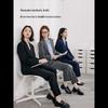 Women's Slim Fit Navy Blue Professional Suit Jacket
