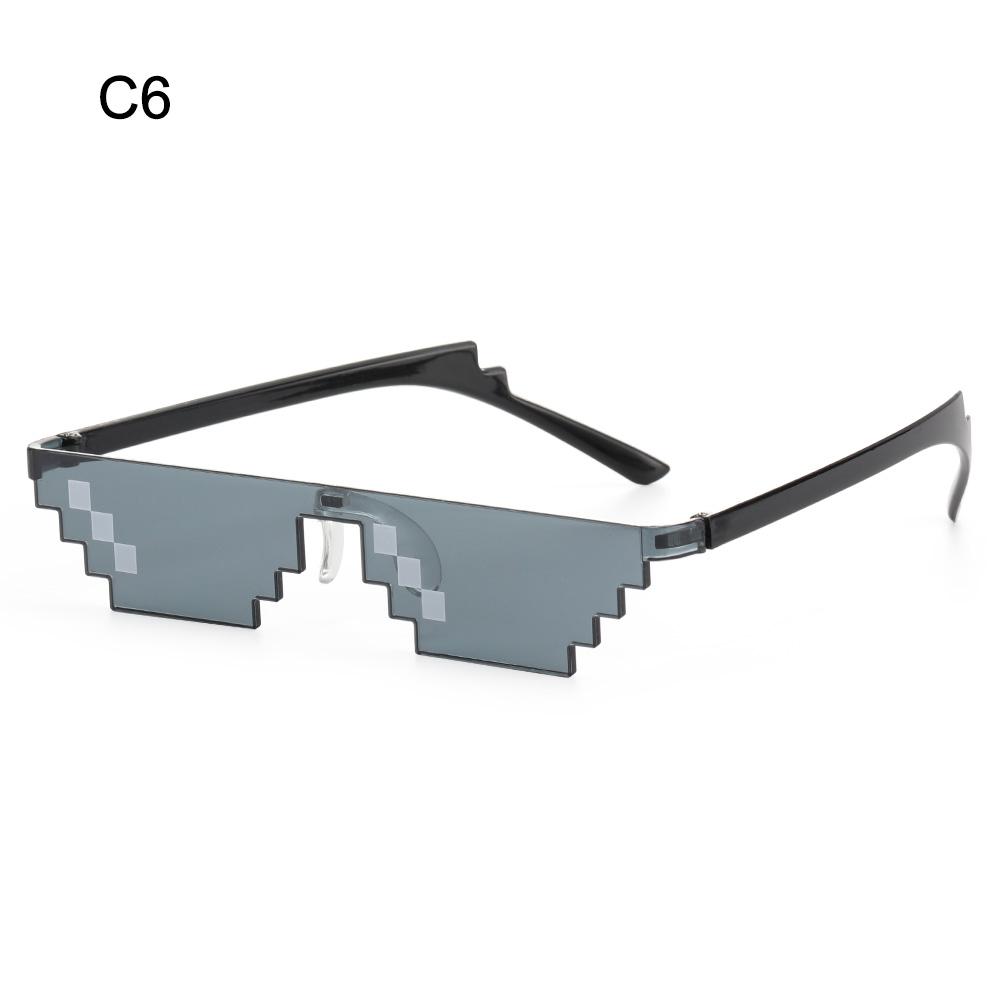 NEW Mosaic Sunglasses Trick Toy Thug Life Glasses Pixel Black Cool Jokes Funny Toys Deal With It Sun Glasses