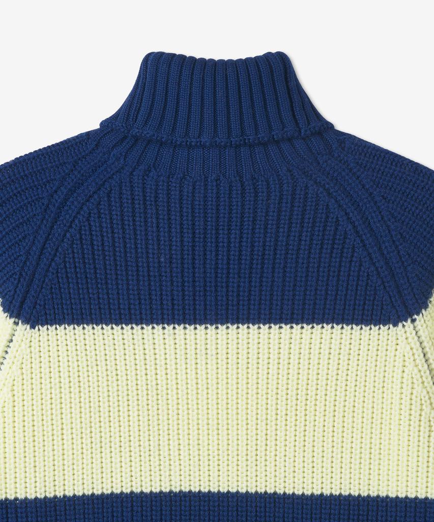 SUNNEI Turtleneck Striped Knit - Light Yellow:Electric Blue / Crtwmknw002Knt016Lyeb