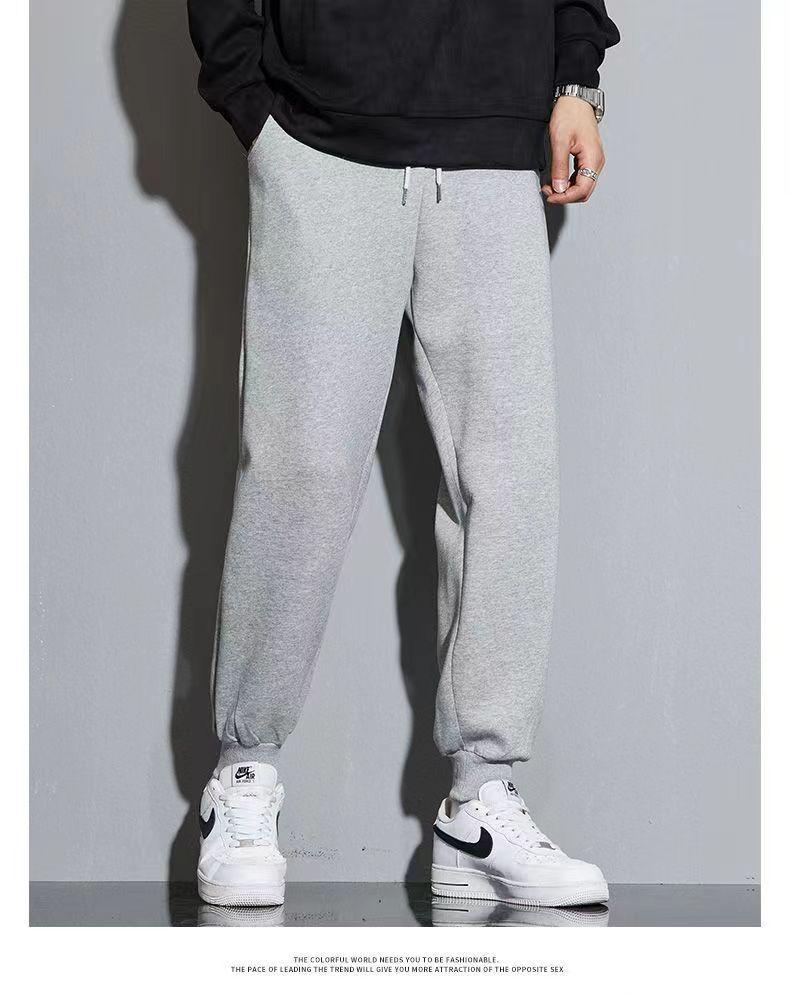 2025 Men's Pure Cotton Cuffed Sweatpants: Casual, Breathable, Loose-Fit, Versatile Knitted Sports Pants for Autumn.